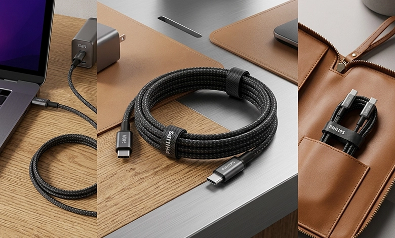 کابل USB-C فیلیپس مدل DLC7030C طول 1 متر