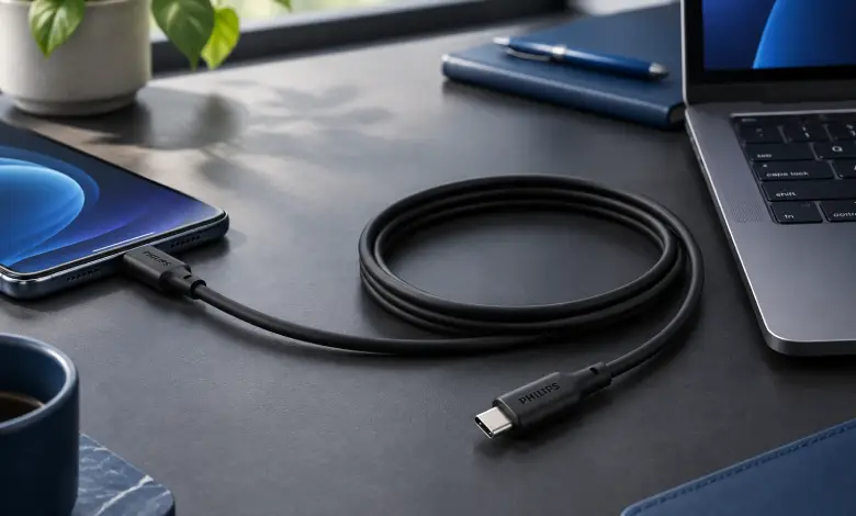 کابل USB-C فیلیپس مدل DLC6541CB طول 1.2متر و 24 ماه گارانتی تعویض