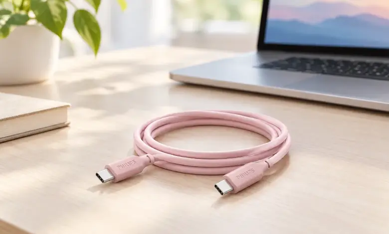 کابل USB-C فیلیپس مدل DLC6541CB طول 1.2متر و 24 ماه گارانتی تعویض