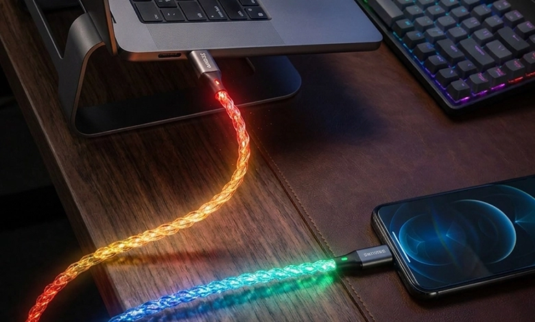 Philips Party Cable,60W USB-C to USB-C, 480Mbps, 1M, RGB - DLC5130C