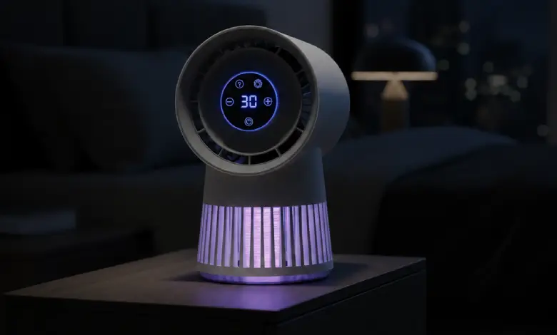 پنکه و حشره کش leaftless fan + mosqito light jc-fs-f01
